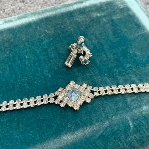 Vintage Rhinestone necklace and earring SET